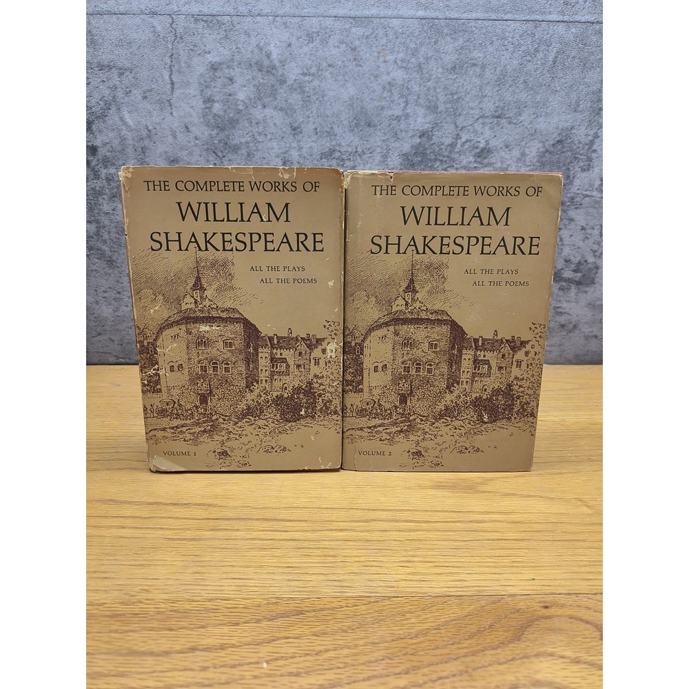 The Complete Works Of William  Shakespeare Two Volumes Hardcover Dustjackets Inc